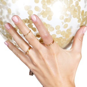 Dainty Cubic Zirconia Diamond Ring in Gold Fill Raw Gemstone