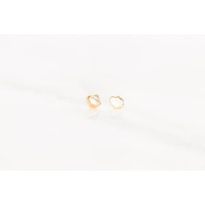 Large Raw Herkimer Diamond Stud Earrings in Yellow Gold