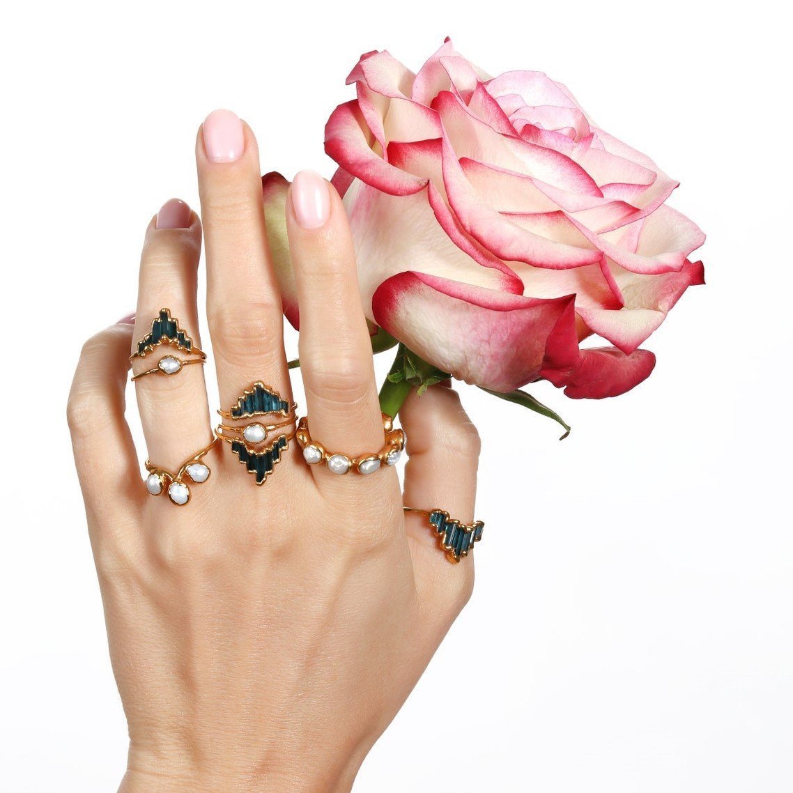 Raw Gemstone Stacking Rings by Ringcrush