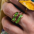 Five Stone Raw Peridot Ring