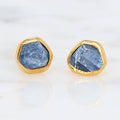 Dainty Raw Sapphire Earrings in Silver