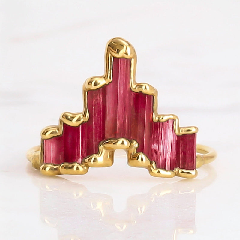 Art Deco Pink Tourmaline Ring, view 5 of 10