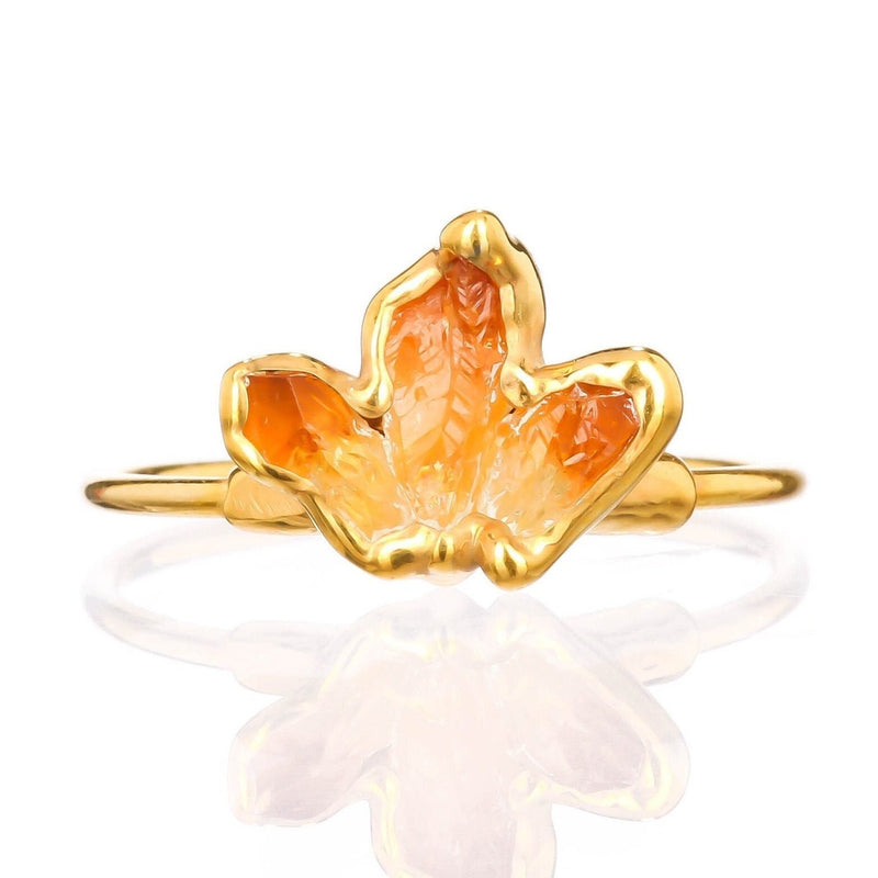Triple Raw Citrine Fan Ring