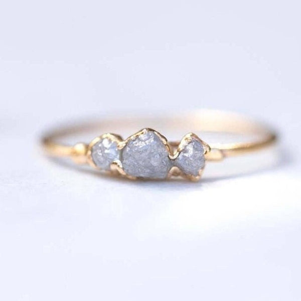 Multi Stone Raw Diamond Ring