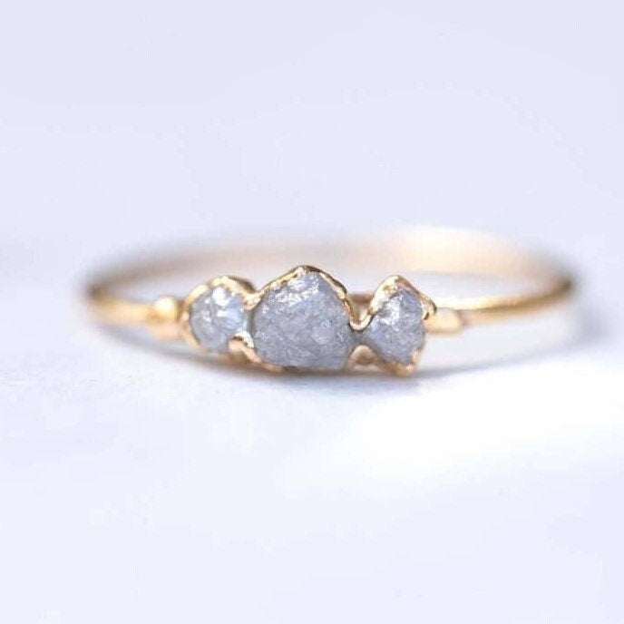 Multi Stone Raw Diamond Ring