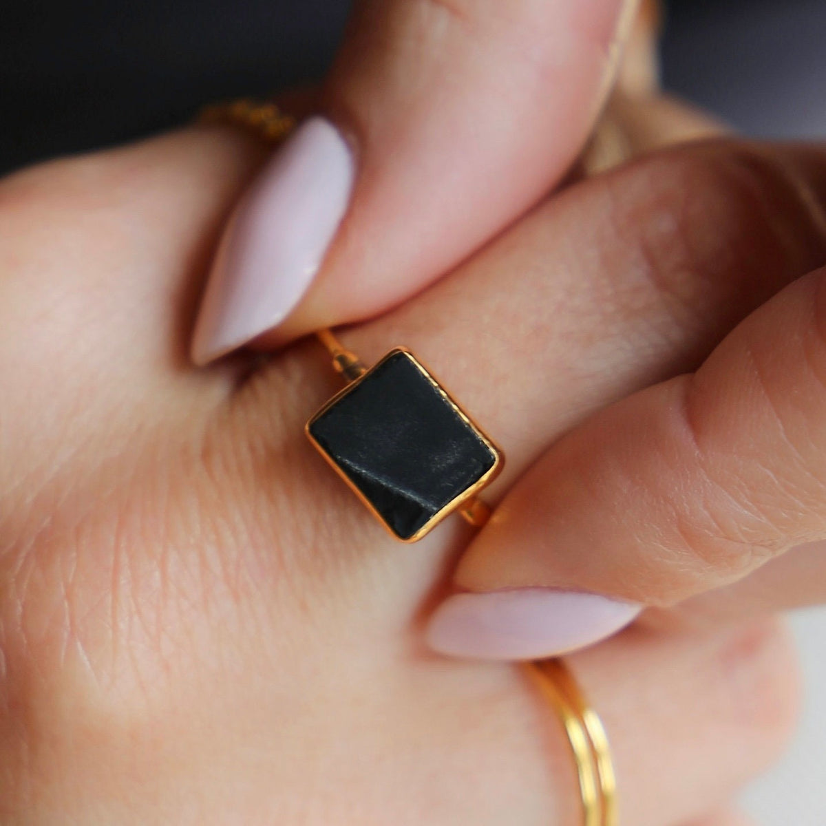 Raw Black Onyx Ring