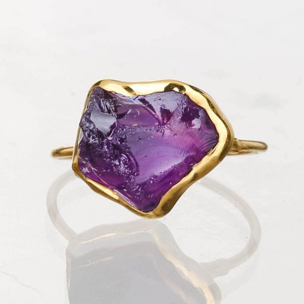 New Statement Raw Amethyst Ring