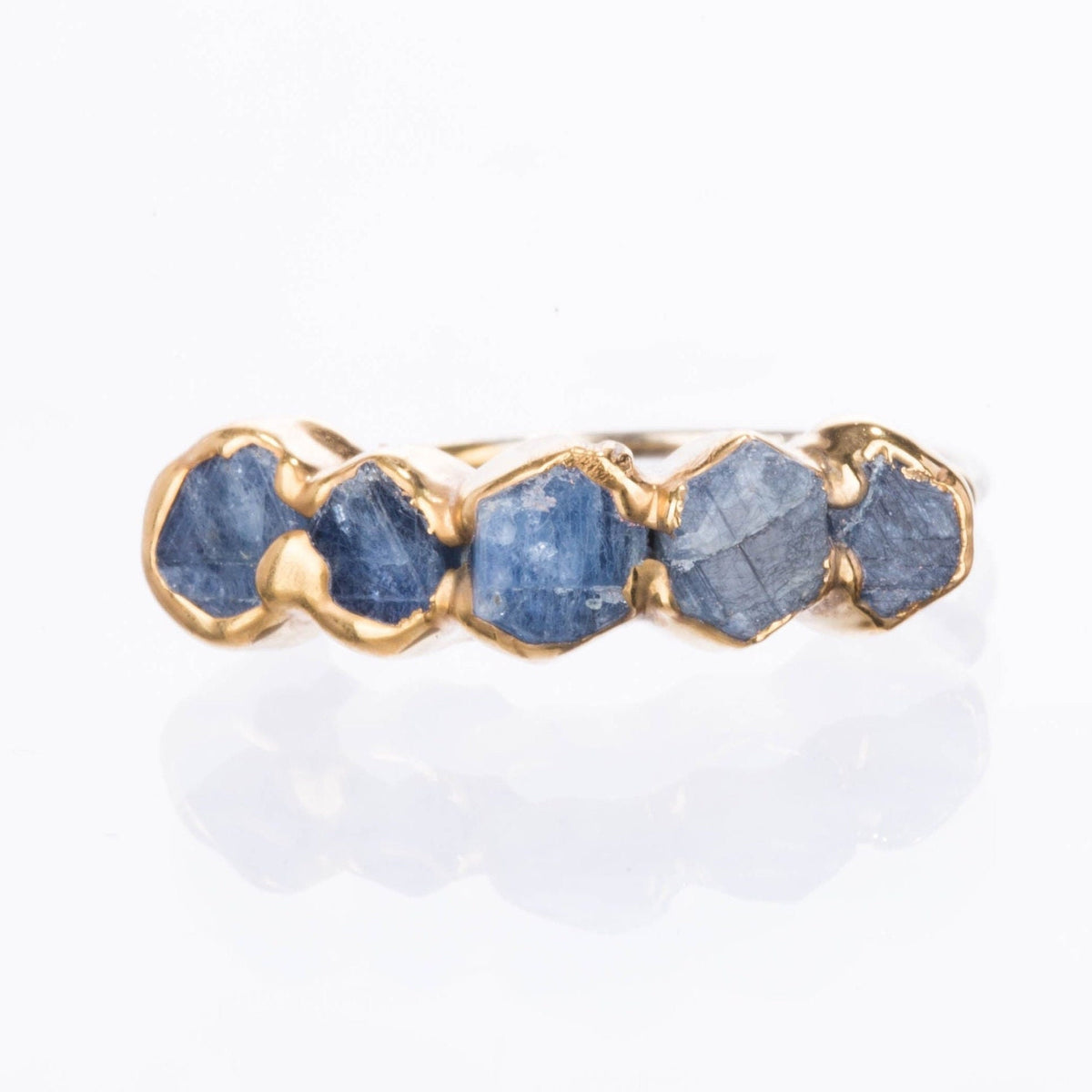 Raw Sterling Silver Eternity Sapphire Ring