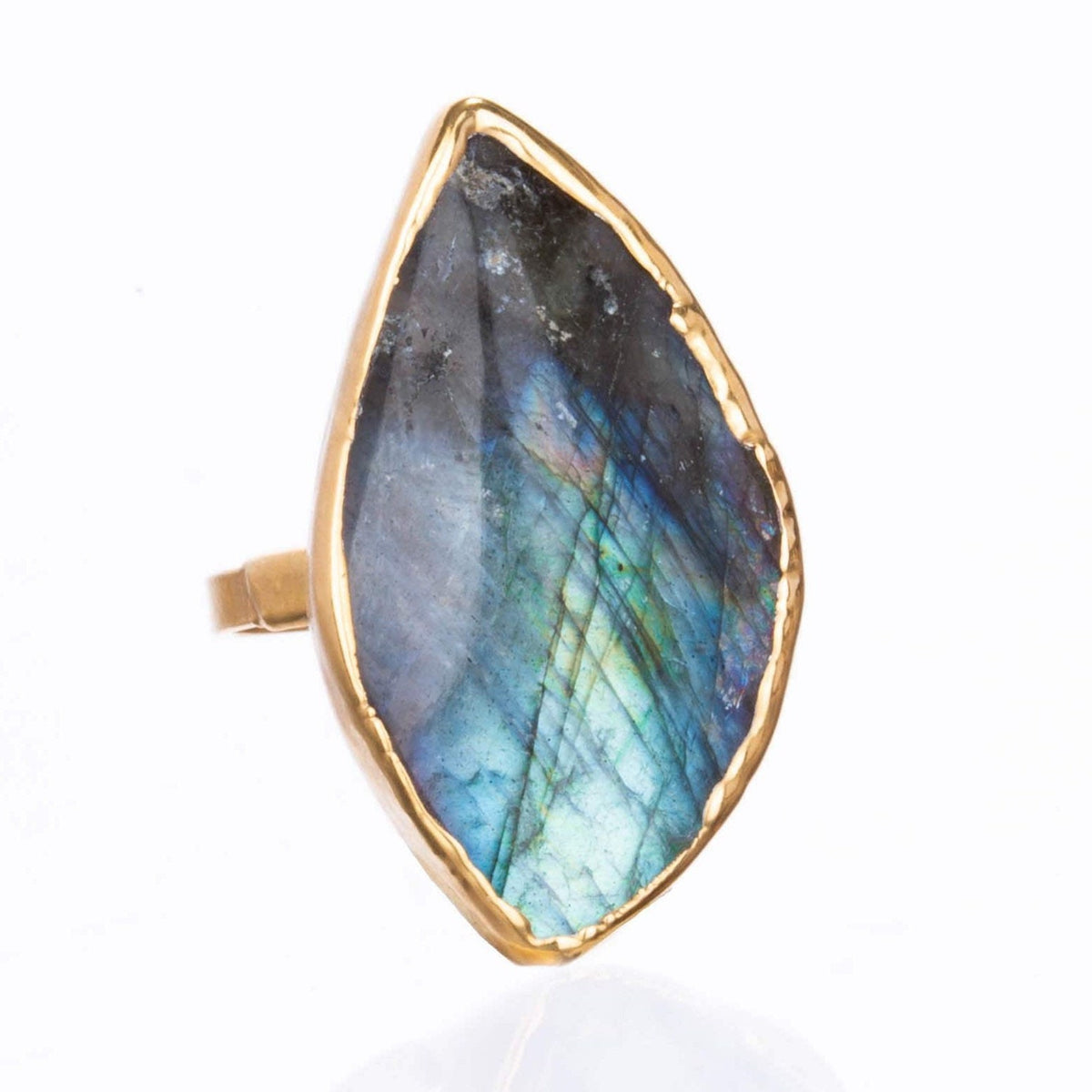 Statement Raw Labradorite Ring