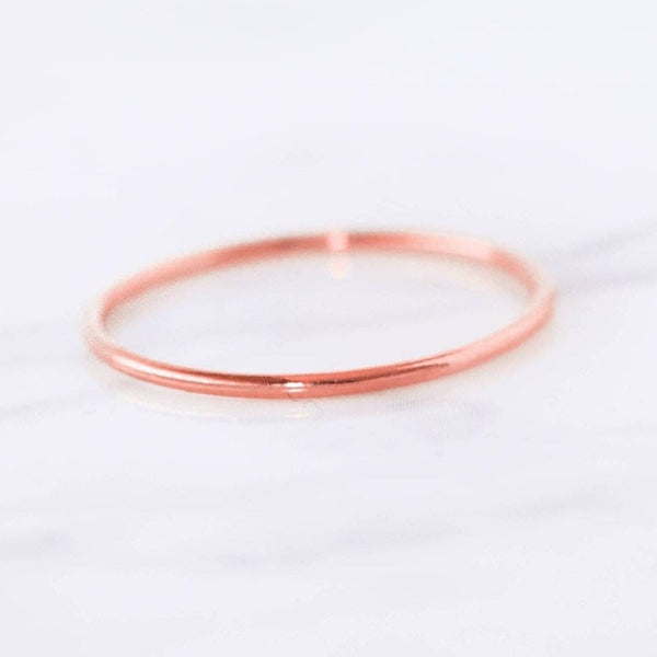 Dainty Rose Gold Filled Stacking Ring 1mm