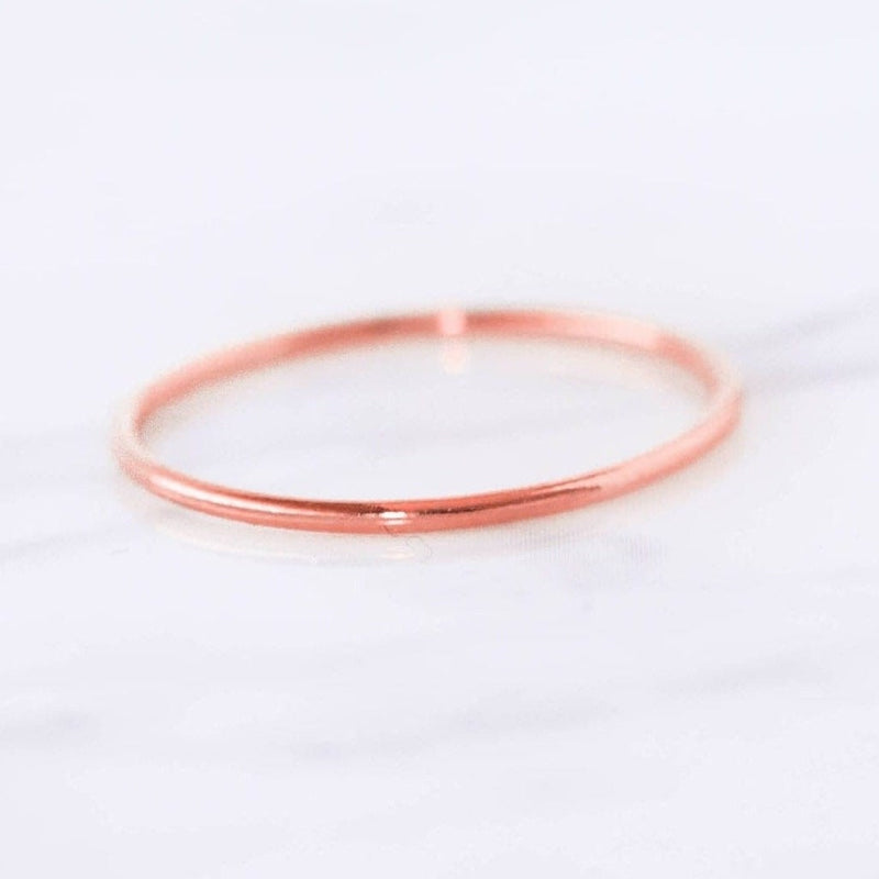 Dainty Rose Gold Filled Stacking Ring 1mm