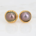 Black Raw Pearl Stud Earrings