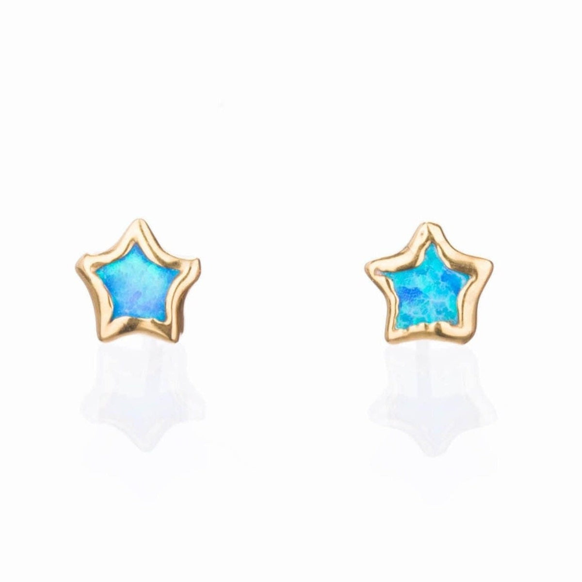 Dainty Star Kyocera Opal Stud Earrings