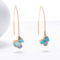 Edgy Raw Opal Dangle Earrings, October Birthstone Statement