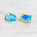 Large Raw Australian Opal Stud Earrings
