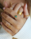 Oval Rosecut Raw Emerald Ring