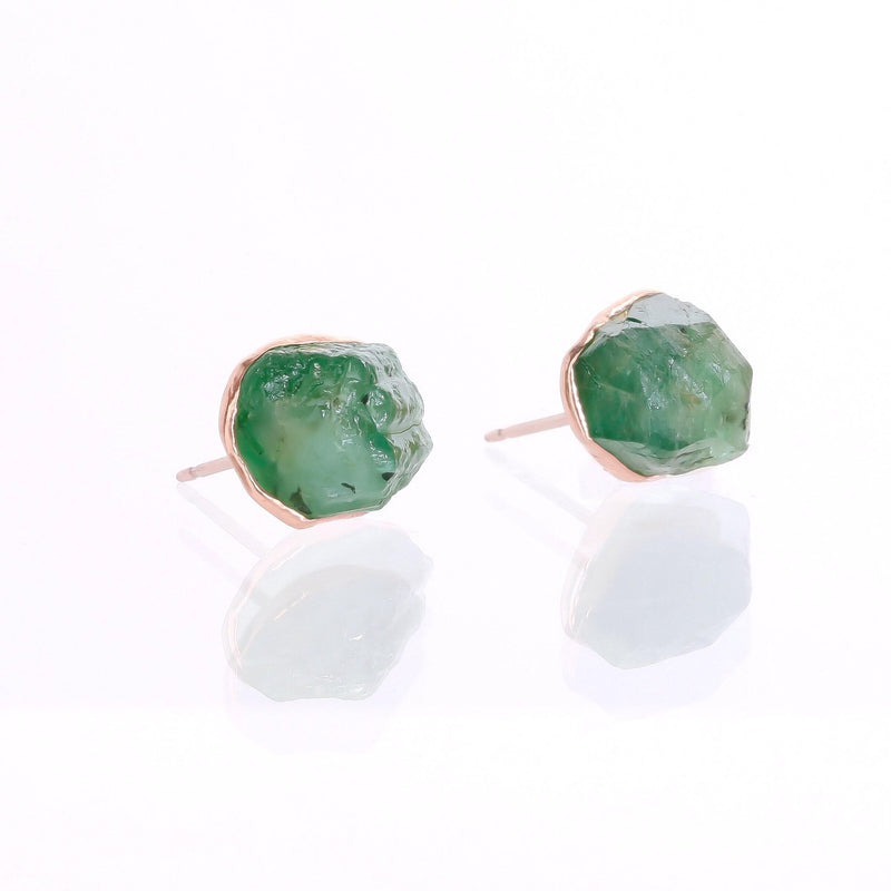 Raw Emerald Earrings