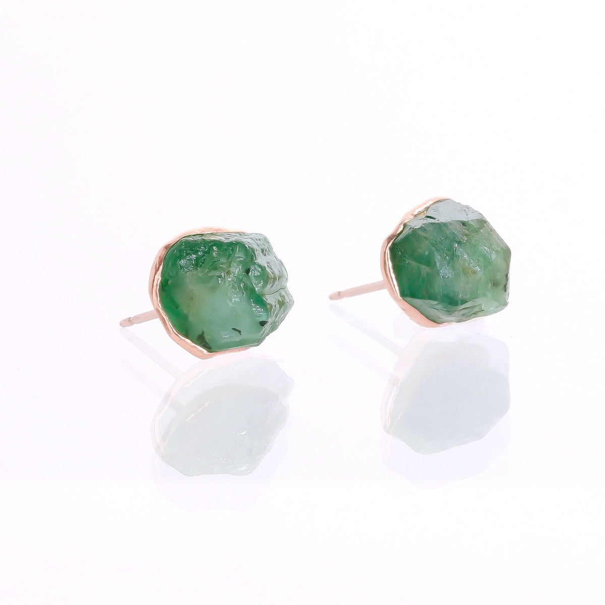 Raw Emerald Earrings
