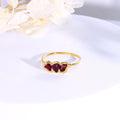 Triple Raw Garnet Ring, , Gold Ring, Garnet
