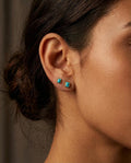 Tiny Raw Turquoise Stud Earrings, December Birthstone
