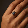 Raw Iolite Ring, Violet Indigo Raw Gemstone Gold Ring