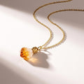 Large Raw Citrine Necklace, Gold-Filled November Birthstone