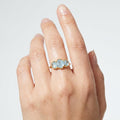 New Triple Raw Aquamarine Ring