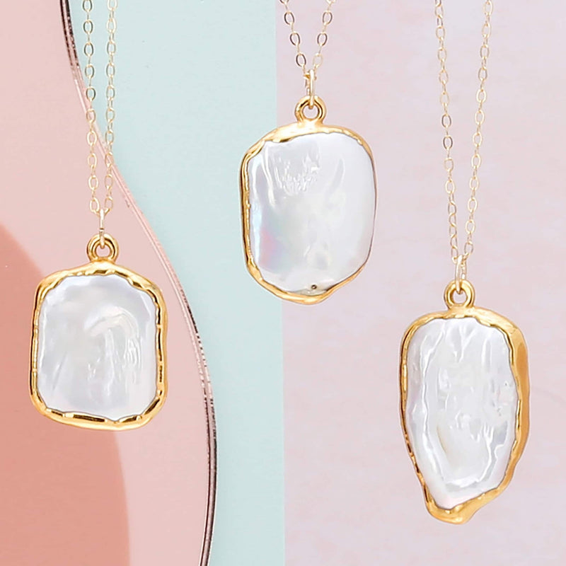 Baroque Pearl Drop Necklace, view 2 of 9