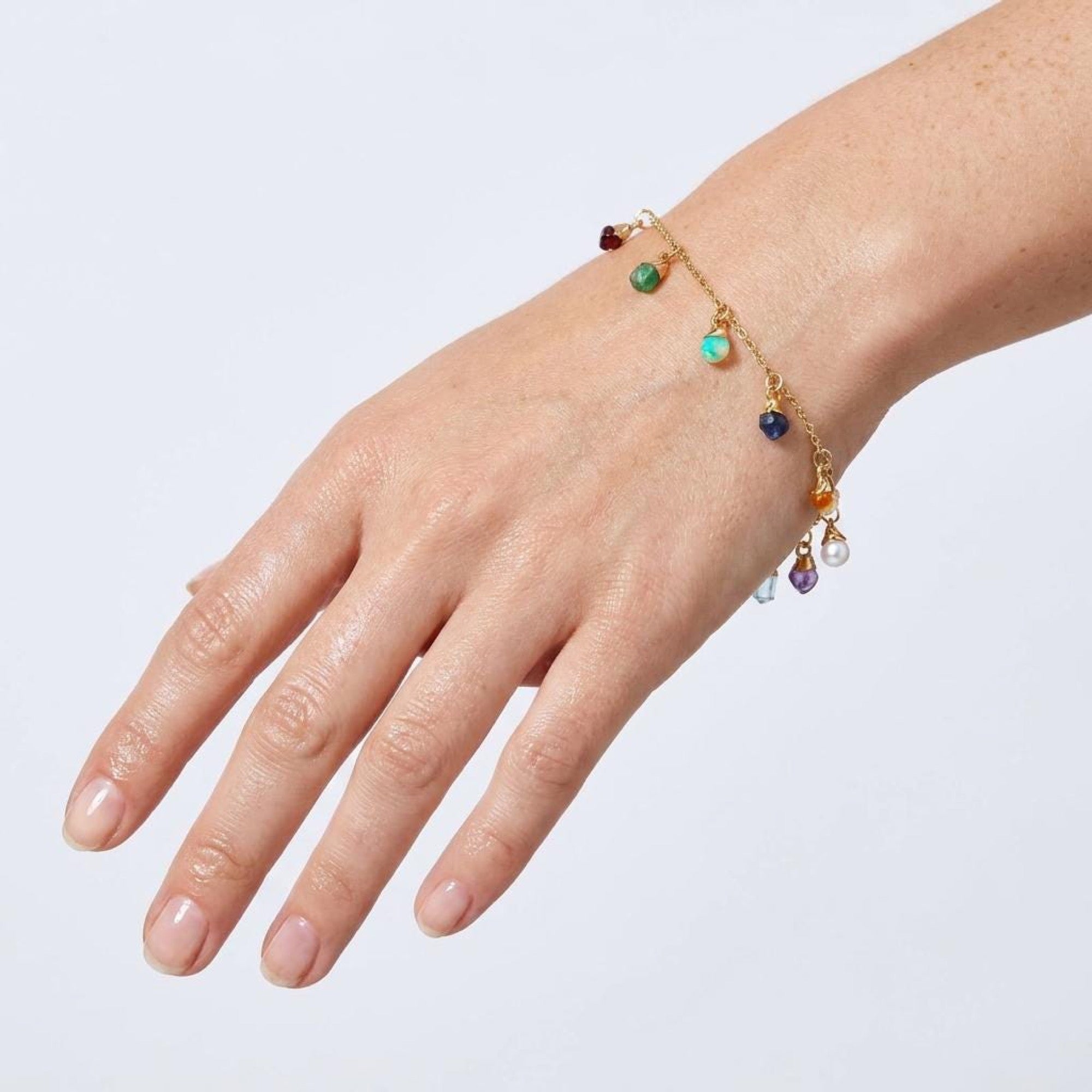 Custom Raw Birthstone Charm Bracelet, view 2 of 10