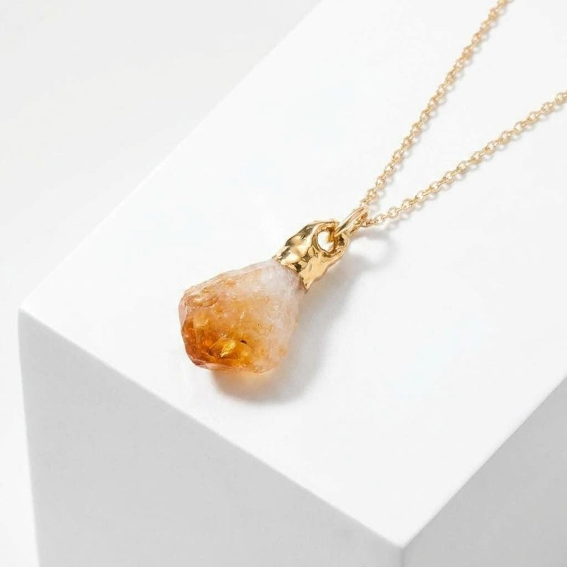 Large Raw Citrine Necklace, view 2 of 12