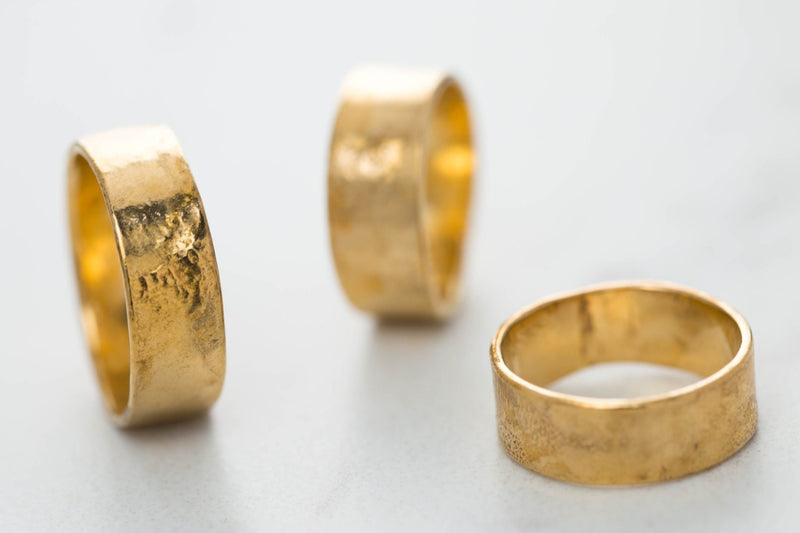 Textured Yellow Gold Band 7mm, view 3 of 9