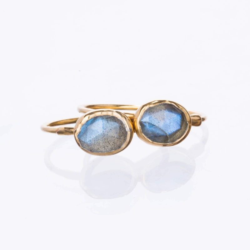 Rainbow Labradorite Ring in Rosecut, view 18 of 20