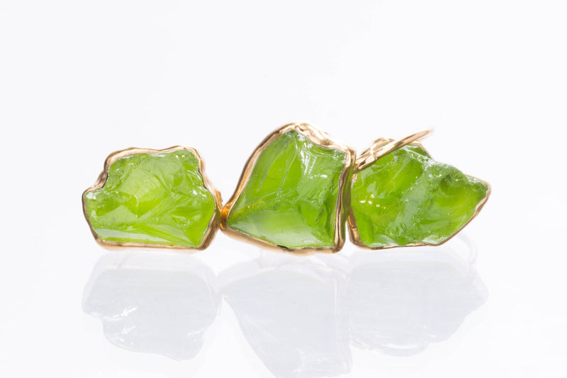 Statement Raw Peridot Ring in yellow gold, view 3 of 13