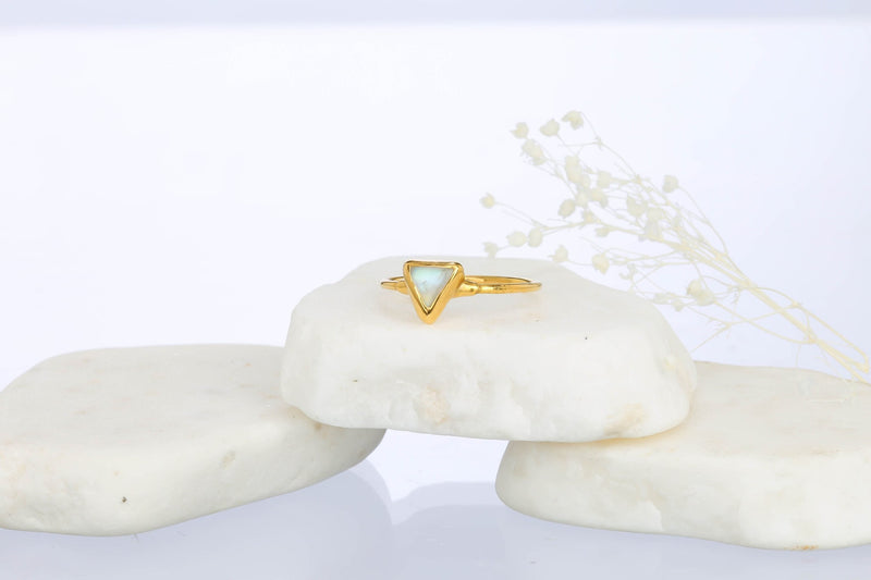 Triangle Moonstone Ring, view 3 of 11