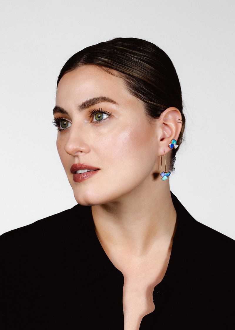 Edgy Raw Opal Dangle Earrings, view 3 of 14