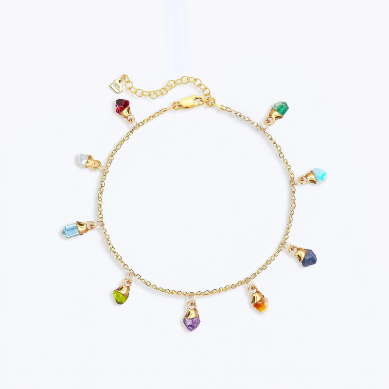 Custom Raw Birthstone Charm Bracelet, view 3 of 10