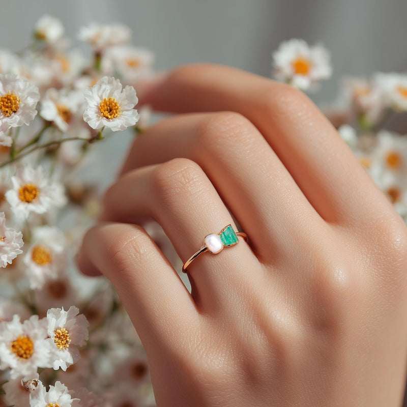 Custom Raw Gemstone Mothers Ring, view 4 of 20