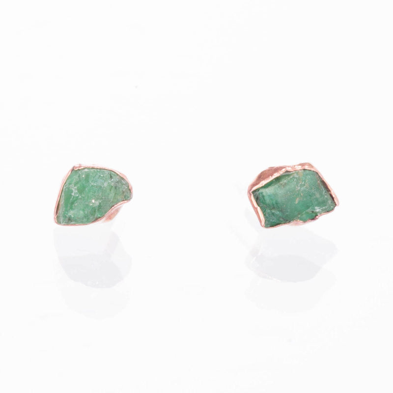 Raw Emerald Earrings, view 4 of 6