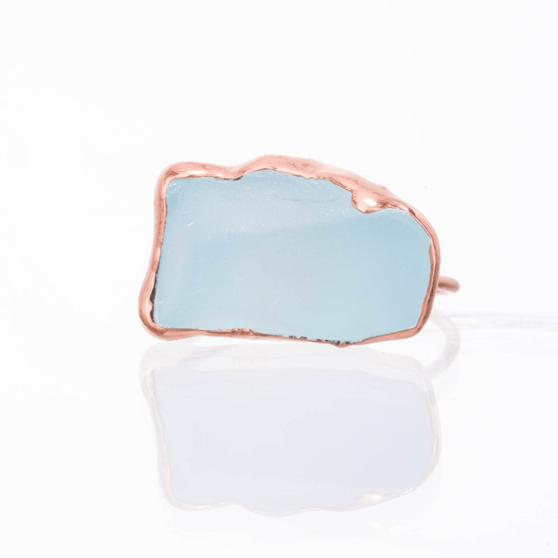 Large Raw Sky Blue Topaz Statement Ring, view 4 of 9