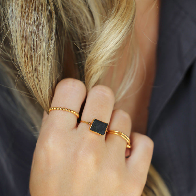 Raw Black Onyx Ring, view 4 of 8