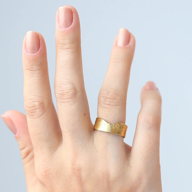 Textured Yellow Gold Band 7mm, view 4 of 9