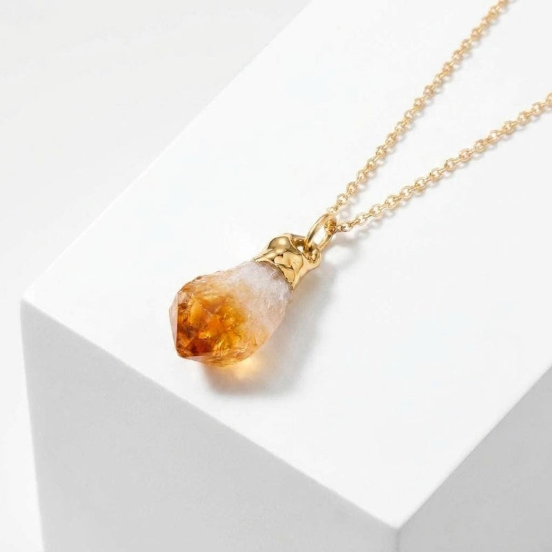 Large Raw Citrine Necklace, view 4 of 12