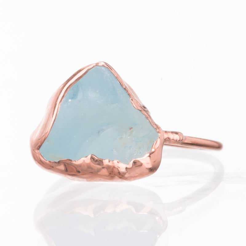 Large Raw Sky Blue Topaz Statement Ring, view 5 of 9