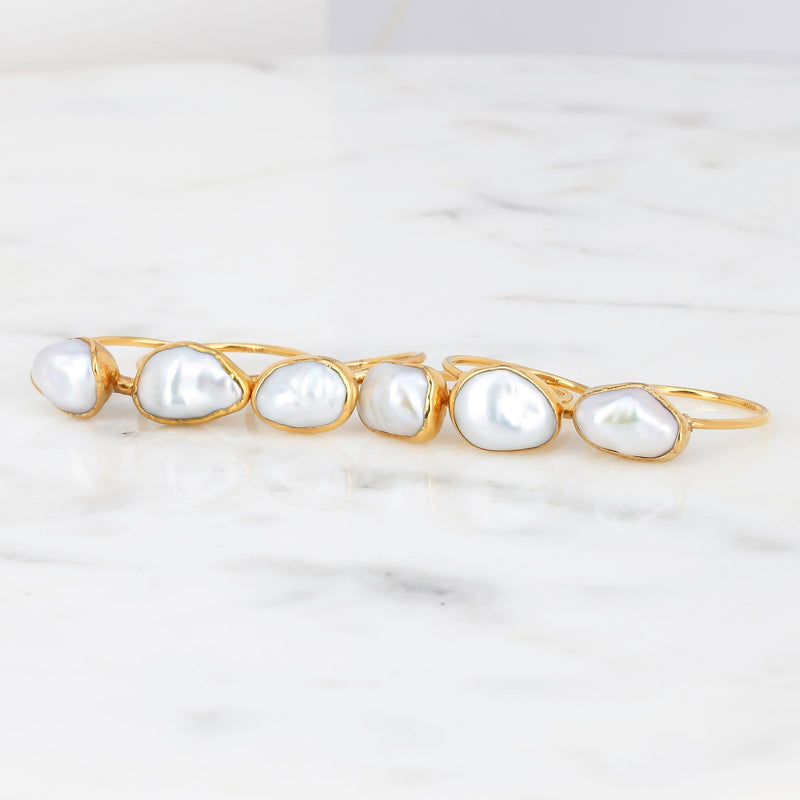 Large Raw Pearl Ring, view 7 of 8