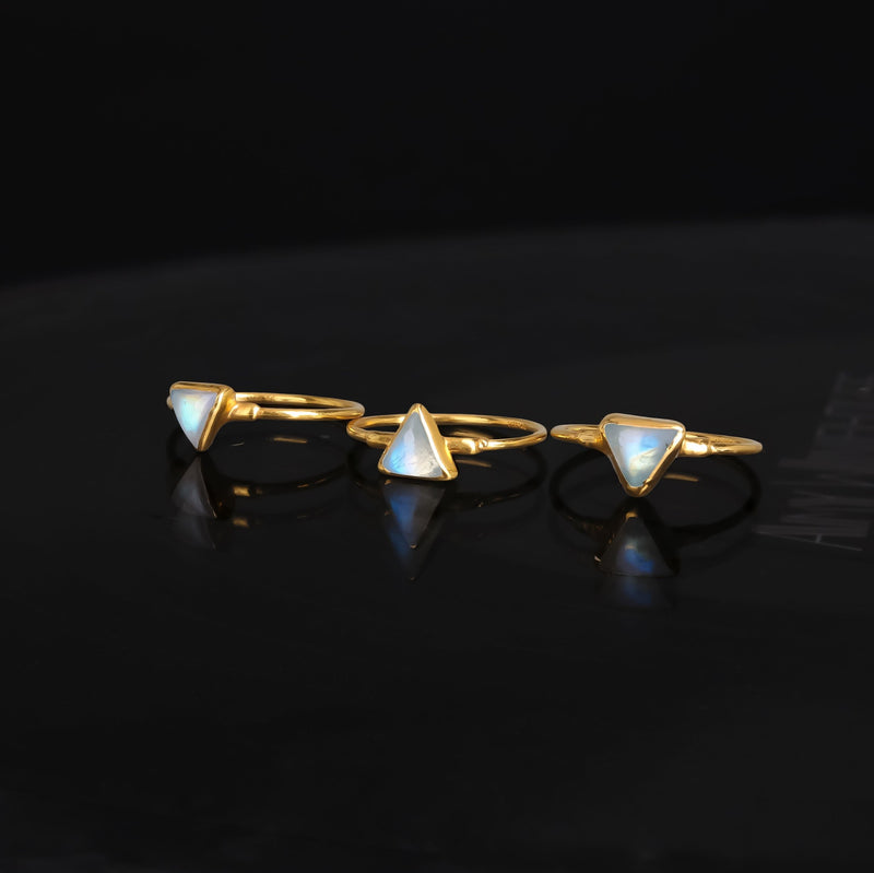 Triangle Moonstone Ring, view 6 of 11