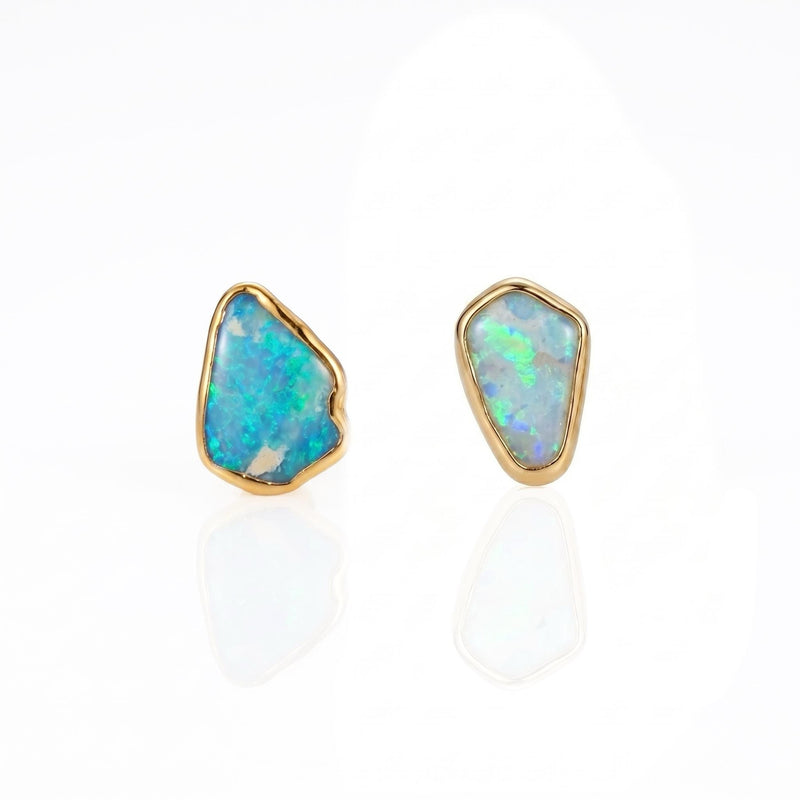 Mismatched Raw Opal Stud Earrings, view 7