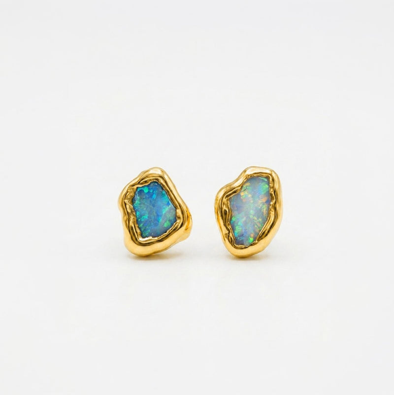 Mismatched Tiny Opal Stud Earrings, view 8