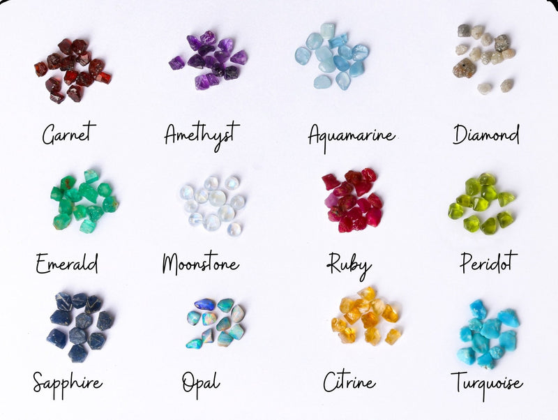 Custom Raw Birthstone Cluster Mothers Ring, view 8 of 20