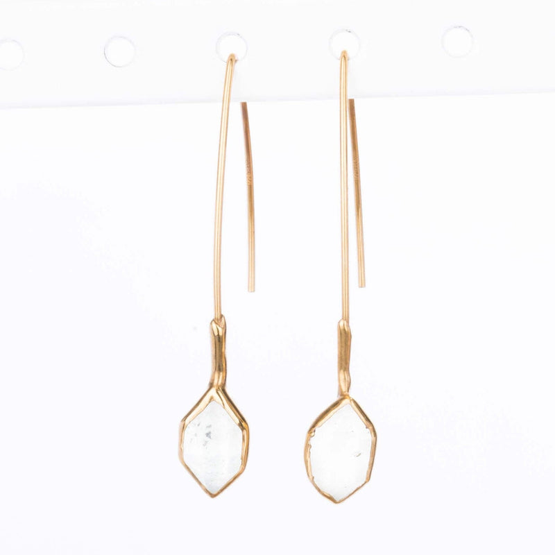 Edgy Raw Herkimer Diamond Drop Earrings, view 8 of 9
