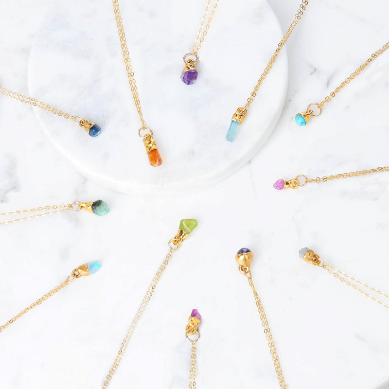 Custom Raw Birthstone Charm Bracelet, view 9 of 10